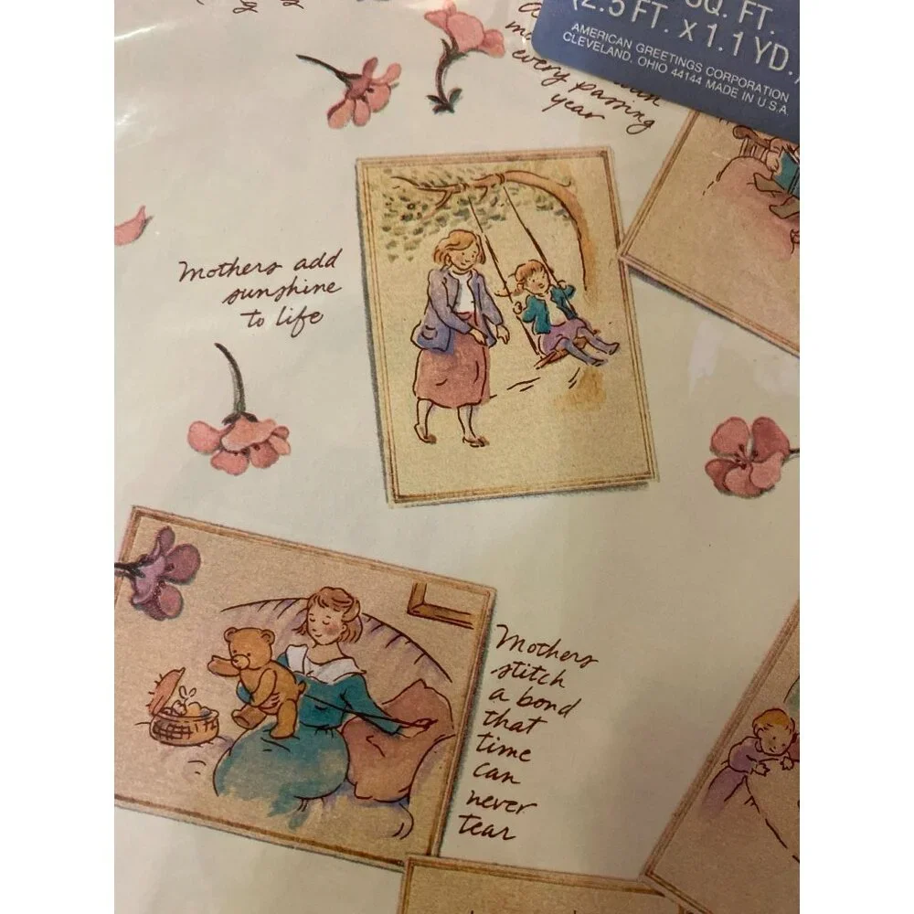 Vintage American Greetings Gift Wrap NEW Mom Mother